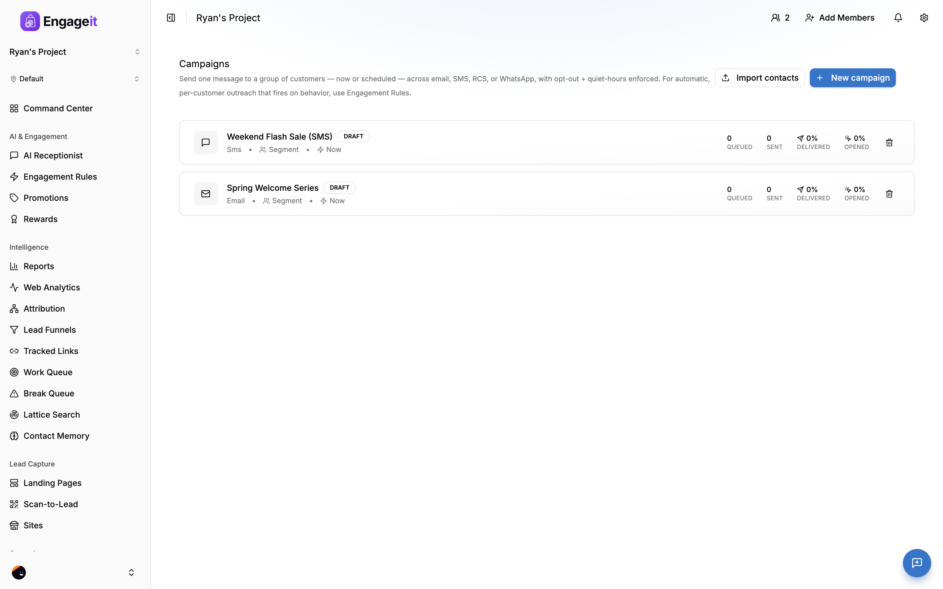 EngageIt multi-channel campaigns
